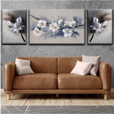 Tosbart Dekoratif Tablonuz Soyut-Dekortaif Çiçek Kanvas Tablo Kombin Çiçek 4