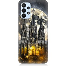 Teknomeg Samsung Galaxy A33 Uyumlu Ay ve Katedral  Desenli Silikon Kılıf