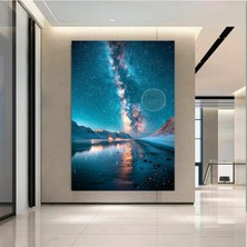 Tosbart Modern Kuzey Işıkları Harika Manzara Gökyüzü Özel Tasarım Hd Kanvas Tablo