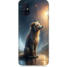 Teknomeg Samsung Galaxy M31S Uyumlu Yağmurlu Sokak  Desenli Silikon Kılıf