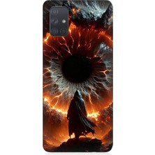 Teknomeg Samsung Galaxy A71 Uyumlu Ateş Çemberi  Desenli Silikon Kılıf