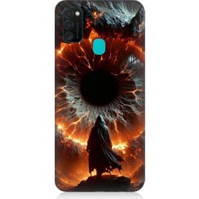 Teknomeg Samsung Galaxy M21 Uyumlu Ateş Çemberi  Desenli Silikon Kılıf