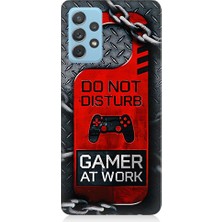 Teknomeg Samsung Galaxy A52 Uyumlu Gamer Uyarı  Desenli Silikon Kılıf