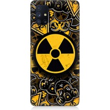 Teknomeg Samsung Galaxy M51 Uyumlu Nükleer Sembol  Desenli Silikon Kılıf