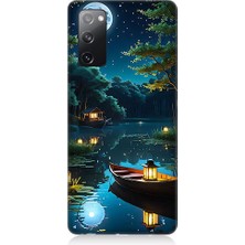 Teknomeg Samsung Galaxy S20 Fe Uyumlu Ay Işığında Göl  Desenli Silikon Kılıf