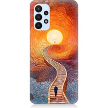 Teknomeg Samsung Galaxy A23 Uyumlu Işıklı Yol  Desenli Silikon Kılıf