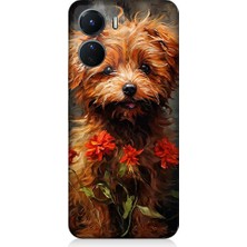 Teknomeg Vivo V16 Uyumlu Çiçekli Köpek  Desenli Silikon Kılıf
