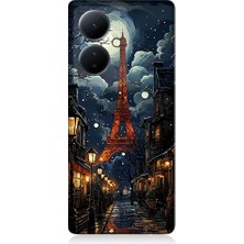 Teknomeg Vivo V29 Lite Uyumlu Paris Sokakları  Desenli Silikon Kılıf