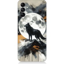 Teknomeg Samsung Galaxy M34 Uyumlu Ay ve Kurt  Desenli Silikon Kılıf