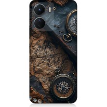 Teknomeg Vivo V16 Uyumlu Eski Harita  Desenli Silikon Kılıf