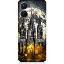 Teknomeg Vivo V16 Uyumlu Ay ve Katedral  Desenli Silikon Kılıf