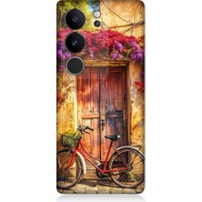 Teknomeg Vivo V29 5g Uyumlu Kapı ve Bisiklet  Desenli Silikon Kılıf