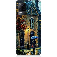 Teknomeg Vivo V21E Uyumlu Sonbahar Evi  Desenli Silikon Kılıf