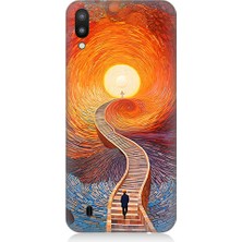 Teknomeg Samsung Galaxy M10 Uyumlu Işıklı Yol  Desenli Silikon Kılıf