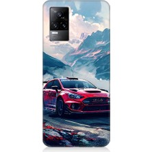 Teknomeg Vivo V21E Uyumlu Dağ Yarışı  Desenli Silikon Kılıf