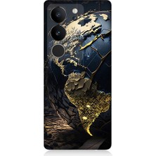 Teknomeg Vivo V29 5g Uyumlu Dünya Haritası  Desenli Silikon Kılıf