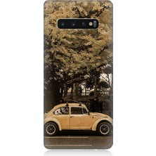 Teknomeg Samsung Galaxy S10 Uyumlu Klasik Vosvos  Desenli Silikon Kılıf