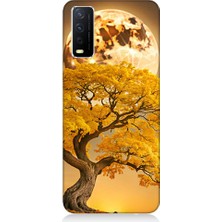 Teknomeg Vivo Y11S Uyumlu Altın Ağaç  Desenli Silikon Kılıf