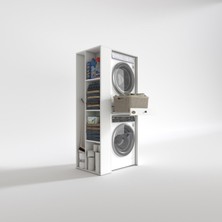 Kenzlife çamaşır-kurutma makinesi dolabı bacce sol byz 187*090*60 çekmeceli banyo