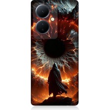 Teknomeg Vivo V29 Lite Uyumlu Ateş Çemberi  Desenli Silikon Kılıf
