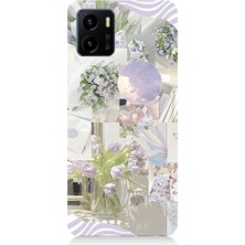 Teknomeg Vivo Y15S Uyumlu Pastel Çiçekler  Desenli Silikon Kılıf