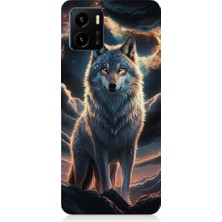 Teknomeg Vivo Y15S Uyumlu Kurt ve Ay  Desenli Silikon Kılıf