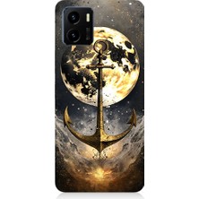 Teknomeg Vivo Y15S Uyumlu Ay ve Çapa  Desenli Silikon Kılıf
