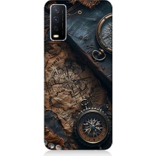 Teknomeg Vivo Y11S Uyumlu Eski Harita  Desenli Silikon Kılıf