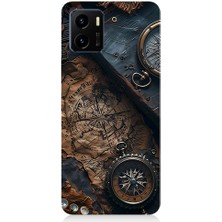 Teknomeg Vivo Y15S Uyumlu Eski Harita  Desenli Silikon Kılıf