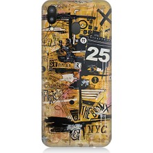 Teknomeg Samsung Galaxy M20 Uyumlu Karma Grafik  Desenli Silikon Kılıf