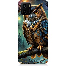 Teknomeg Vivo Y15S Uyumlu Baykuş Bakışı  Desenli Silikon Kılıf