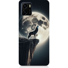 Teknomeg Vivo Y15S Uyumlu Kurt ve Ay  Desenli Silikon Kılıf