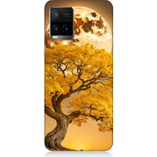 Teknomeg Vivo Y21S Uyumlu Altın Ağaç  Desenli Silikon Kılıf