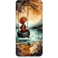 Teknomeg Samsung Galaxy A7 2018 Uyumlu Yalnız Çocuk  Desenli Silikon Kılıf