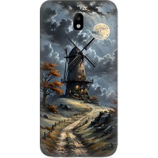 Teknomeg Samsung Galaxy J3 Pro Uyumlu Yel Değirmeni  Desenli Silikon Kılıf