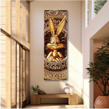 Tosbart Barok Tarzda Gold Çerçeve Içinde Buggs Bunny Tavşan Dikey Panaromik Kanvas Tablo