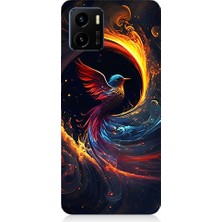 Teknomeg Vivo Y15S Uyumlu Renkli Kuş  Desenli Silikon Kılıf