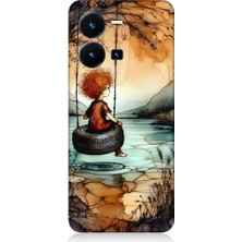 Teknomeg Vivo Y22S Uyumlu Yalnız Çocuk  Desenli Silikon Kılıf