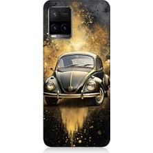 Teknomeg Vivo Y53S Uyumlu Altın Vosvos  Desenli Silikon Kılıf