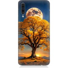 Teknomeg Samsung Galaxy A50 Uyumlu Altın Ağaç  Desenli Silikon Kılıf