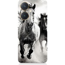Teknomeg Vivo Y27 Uyumlu Koşan Atlar  Desenli Silikon Kılıf