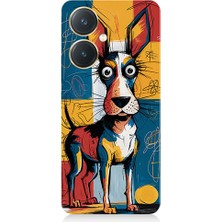 Teknomeg Vivo Y27 Uyumlu Çizgi Köpek  Desenli Silikon Kılıf