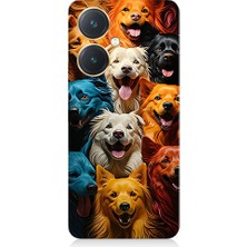 Teknomeg Vivo Y27 Uyumlu Renkli Köpekler  Desenli Silikon Kılıf