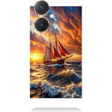 Teknomeg Vivo Y27 Uyumlu Renkli Yelken  Desenli Silikon Kılıf