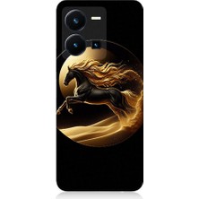 Teknomeg Vivo Y22S Uyumlu Altın At  Desenli Silikon Kılıf