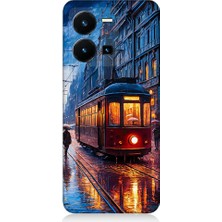 Teknomeg Vivo Y22S Uyumlu Istanbul Tramvay  Desenli Silikon Kılıf