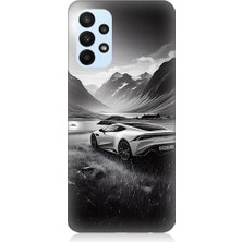 Teknomeg Samsung Galaxy A23 Uyumlu Dağ Yolunda Araba  Desenli Silikon Kılıf