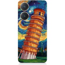 Teknomeg Vivo Y27 Uyumlu Pisa Kulesi  Desenli Silikon Kılıf