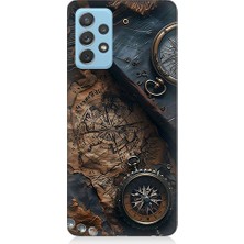 Teknomeg Samsung Galaxy A72 Uyumlu Eski Harita  Desenli Silikon Kılıf