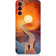 Teknomeg Samsung Galaxy M13 Uyumlu Işıklı Yol  Desenli Silikon Kılıf